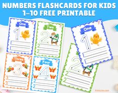 Numbers Flashcards for Kids 1-10 Free Printable Months Of The Year Flashcards, Flashcards Free Printable, Numbers In English, Numbers Flashcards, Alphabet Display, Cool Numbers, Letter Flashcards, Number Flashcards, Happy Learning