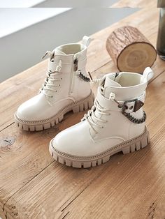 Children Boots, Girls  Boots For School, Autumn Winter Beige         Kids Shoes, size features are:Bust: ,Length: ,Sleeve Length: Fall High-top Boots For School, School Boots For Fall With Round Toe, Casual Winter Boots For School, Casual Winter School Boots, Cute White Boots For Fall, Boots For School, Beige Kids, Boots For Kids, Girls Boots