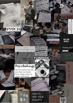 a collage of photos with words and pictures on the bottom, including text that reads psychic