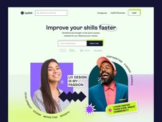 an image of a man and woman on the webpage to promote their company's skills