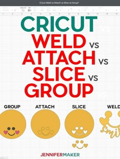 an image of a group of people with the words cricut weld at each slice