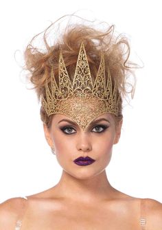 Crown Royal Die Cut by Leg Avenue Leg Avenue Costumes, Royal Costume, Gothic Crown, Metal Crown, Queen Costume, Royal Queen, Halloween Costume Accessories, Gold Legs, Queen Crown