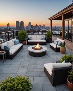 a fire pit sitting on top of a patio