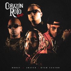 three men wearing sunglasses and bandanas are standing in front of a black background with the words coranzo rolo records on it