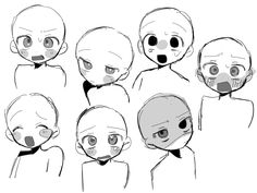 an animation character with different facial expressions