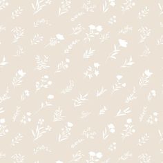 white flowers and leaves on a light beige background for wallpaper or fabric, this is an illustration