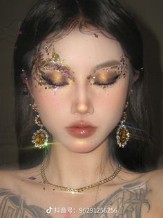 Colored Contacts For Brown Eyes, Naruto Eye, Contacts For Brown Eyes, Rhinestone Makeup, Lenses Eye, Clear Eyes, Ethereal Makeup, Colored Contact Lenses, Unique Makeup