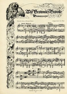 an old sheet music with birds on it