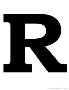 the letter r is shown in black and white, with an uppercaseed capital