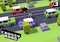 an image of a game with cars driving on the road and trees in the background