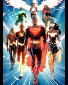 an image of the big showdown team from dc's super - hero comics