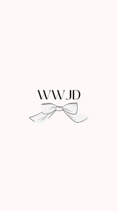 the word wwjd is written in black and white with a bow on it