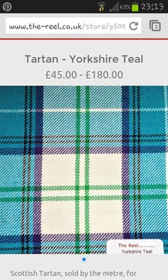 the tartan - yorkshire teal is on sale for $ 4, 500 00