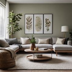 a living room filled with furniture and plants