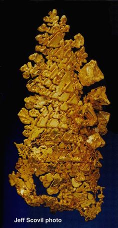 an image of gold nuggets on a black background with the words jeff scovl photo