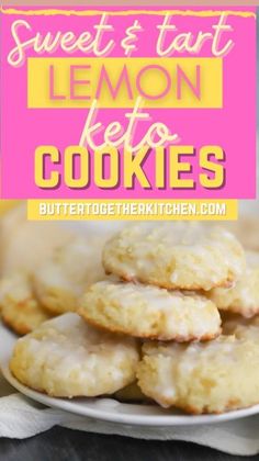 sweet and tart lemon keto cookies on a plate