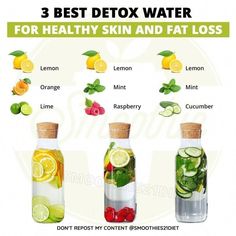 Healthy Water Recipes, Best Detox Water, Makanan Rendah Kalori, Healthy Juice Drinks, Resep Smoothie, Smoothie Ideas, Fruit Smoothie Recipes Healthy, Easy Healthy Smoothies