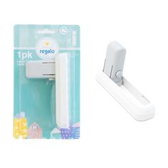 an image of a white toothbrush holder and the package with it's door open