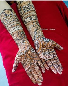 two hands that are decorated with henna