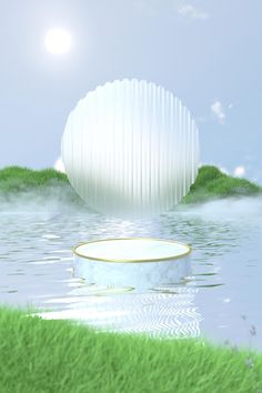 an image of a white object floating in the water