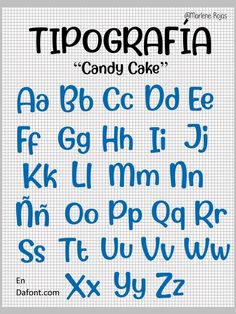 the alphabet and numbers are drawn in blue ink