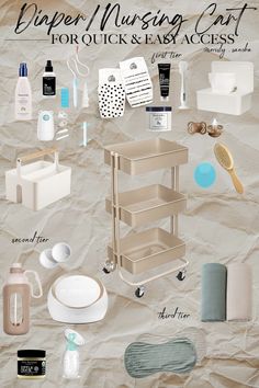 an image of a poster with various items on the table and in it's packaging