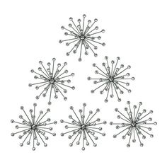 four snowflakes are arranged in the shape of an eight - pointed star on a white background