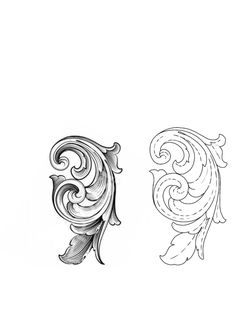 two ornamental designs are shown in black and white