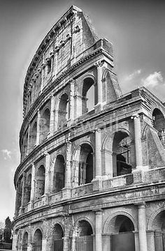 black and white photograph of the colossion in rome