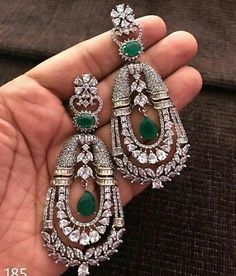 If you have a design in mind, we can manufacture customised products as well. We use AAAA quality stones which gives even better radiance than real diamonds & gemstones. Egypt Style, Beautiful Diamond Earrings, Indian Jewelry Earrings, Indian Jewellery Design Earrings, Style Art Deco, Diamond Jewelry Designs, Jewelry Design Earrings, Deco Vintage, Fancy Jewellery