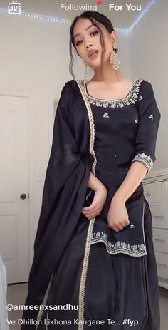 Qawali Night Outfits Black Dress, Black Patiala Suit, Black Indian Suit, Black Sharara Suit, Black Punjabi Suit, Black Sharara, Simple Indian Suits, Yellow Anarkali, Desi Dress