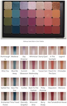 Makeup Geek Eyeshadow Palette, Color Palette Swatches, Diy Eyeshadow, Beauty Cabinet, Eyeshadow Singles, Eye Products, Windows To The Soul