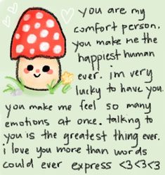 a drawing of a mushroom with a poem written in the bottom right corner and an image of a person's face on it