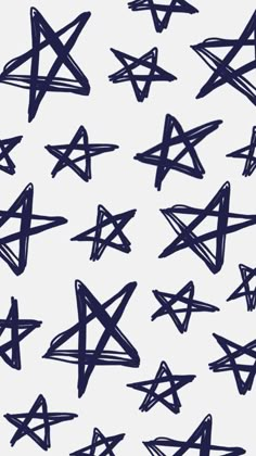 an abstract pattern with blue lines and stars on a white background in the style of pen drawing