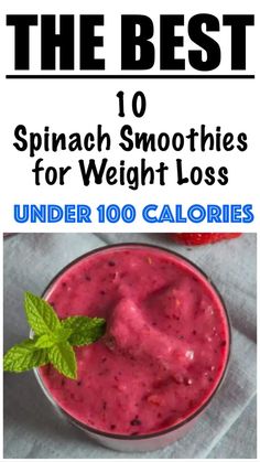 Weight Watcher Smoothies, Low Calorie Smoothies, 1000 Calorie, Veggie Smoothies, Under 100 Calories, Spinach Smoothie, Good Smoothies, Fruit Smoothie Recipes, Yummy Smoothies