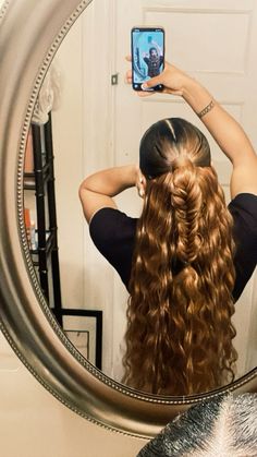 #hairstyles #blackgirlhairstyles #halfuphalfdown #fishtailbraid #cutehairstyles #hairstyleideas Quick Hairstyles For Long Hair Half Up, Hairstyles On Layered Hair, Fishtails Hairstyle, Half Up Half Down Hair With Fishtail Braid, Fishtail Braid Curly Hair, Curly Hair Fishtail Braid, Christmas Hairstyles Curly Hair, Fairy Tale Hairstyles, Hairstyles Half Up Half Down Braid