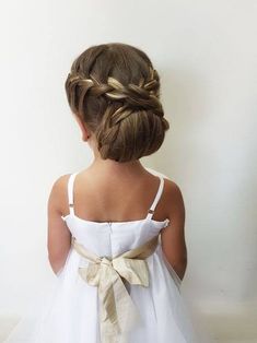 Hairstyles For Baby Girl, Wedding Hairstyles For Girls, Communion Hair, First Communion Hairstyles, Kids Hairstyles For Wedding, Girls Updo, Communion Hairstyles, Pageant Hair, Simple Wedding Hairstyles