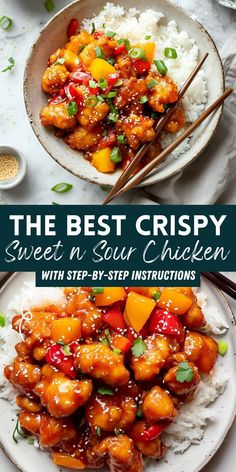 the best crispy sweet and sour chicken with step - by - step instructions