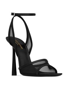 Saint Laurent Heels, Cute Black Heels, Classy Shoes, Designer High Heels, Sandal Heels