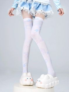 ❤Cat Hospital Knee-High Socks❤︎ Over Knee Socks, Knee Socks, Knee High Socks, White Silk, Petticoat, High Socks, Knee High, Cute Outfits, Socks