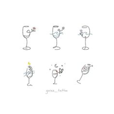 an image of wine glasses in different positions