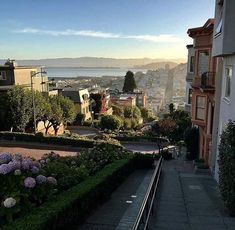 a view of the ocean from an apartment building in san francisco, california on a sunny day