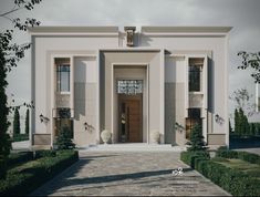 a large white building with lots of windows and doors