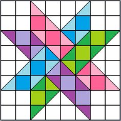 an image of a colorful star quilt pattern