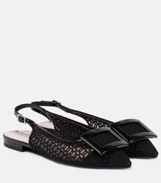 Slingback Flats, Net Fabric, Roger Vivier, Ballet Flat Shoes, Black Flats, Ballerinas, A Box, Flat Shoes Women, Ballet Flats