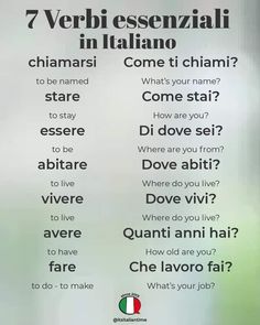 an italian language poster with words in different languages