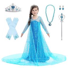 Kids Elsa Costume, Elsa Clothes, Cape Dress Long, Frozen Princess Dress, Christmas Masquerade, Princess Elsa Dress, Slip Pattern, Elsa Cosplay, World Book Day Costumes