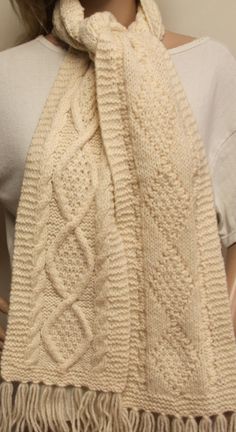 Scarf Cream Hand Knit Cables - nw-camo Knit Cables, Scarf Aesthetic, Cable Scarf, Cable Knit Scarf, Cable Pattern, Hand Knit Scarf, Knitwear Men, Knit Scarf, Lay Flat