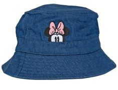 New Disney Minnie Mouse Peeking Denim Bucket Hat Blue Size S/M. Bucket Hat Disney Outfit, Disney Bucket Hat, Blue Denim Bucket Hat, Fun Blue Bucket Hat, Adjustable Blue Bucket Hat, Denim Bucket Hat, Bucket Hat, Minnie Mouse, Baseball Hats