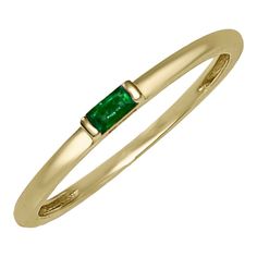 This is part of Chairish’s Fine Jewelry assortment.  Shop our delicate 14K pinky ring with a simple, clean baguette-cut gemstone.  The perfect pinky ring! It is set in 14K yellow gold with a fantastic emerald baguette. It can be worn as a midi ring as well!  Gold Color: Yellow Gold Material: 14KT Gold Stones: Emerald  Gem Color: Green Carat Weight: 0.12 cts Stone Size: Height-1.80mm, Width-3.20mm Ring Size: U.S- 5 Handmade in Jaipur. Emerald Baguette Ring, Emerald Gem, Baguette Ring, Midi Ring, Midi Rings, Perfect Pink, Antique Design, 14k Gold Ring, Pinky Ring